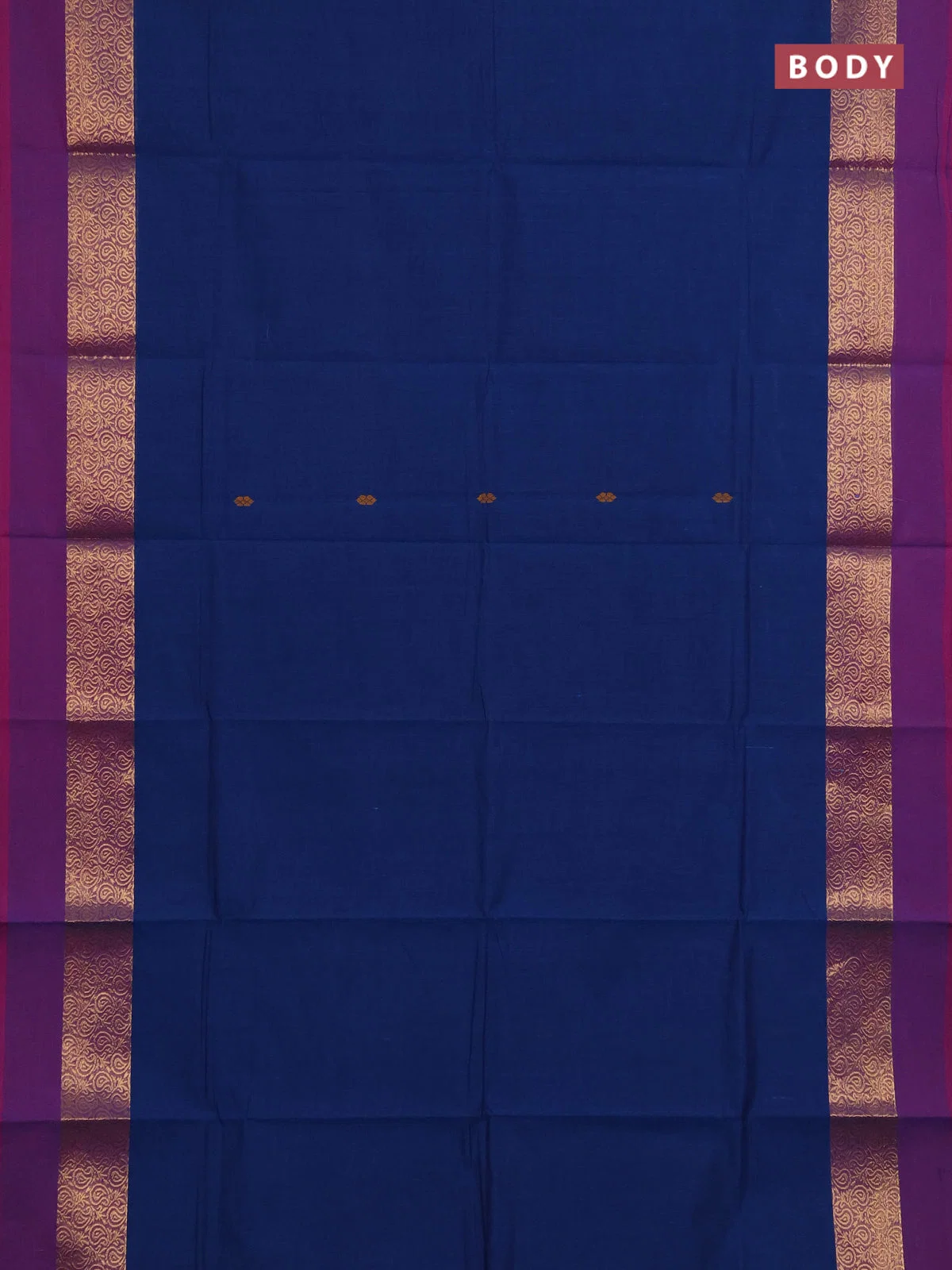 Chettinad Cotton Saree - Peacock Blue and Purple